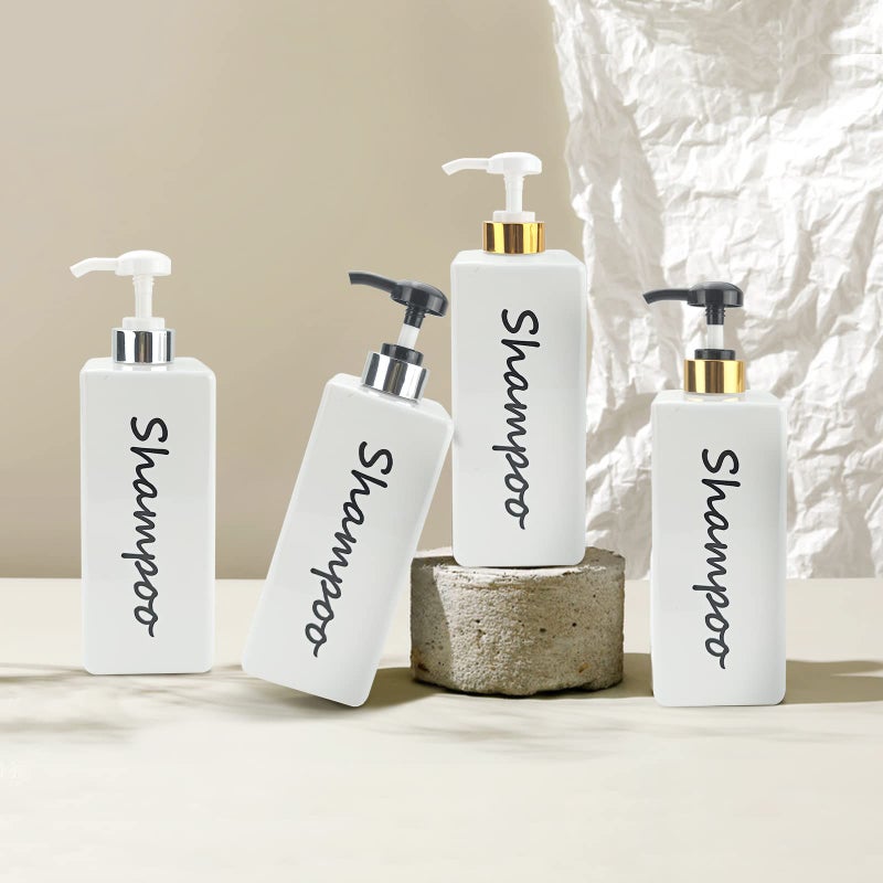 DIDROOM Shampoo and Conditioner Dispenser (Set of 3, 21oz) Modern Refillable Shampoo Pump Bottles for Shower Soap - Empty Body Wash Dispenser Set for Bathroom - Image 3